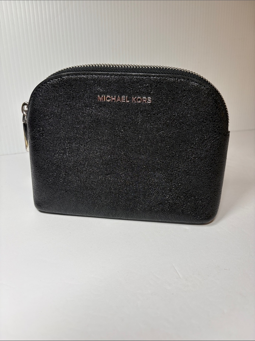 Michael Kors Black Metallic Cosmetic Pouch